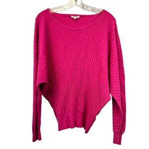 ee:some Womens Ribbed Long Batwing Sleeve Sweater Pink Size S/M